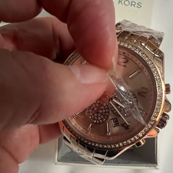 Oversized Pilot Pavé Rose Gold-Tone Watch MK7251 - Picture 5 of 5